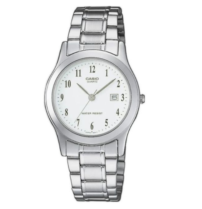 Casio LTP-1141PA-7B – ženski analog, silver ton, beli brojčanik