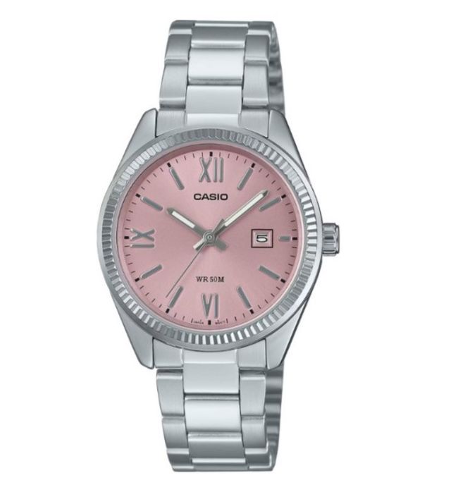 Casio LTP-1302DD-4A1 – čelik, nude pink brojčanik, datum